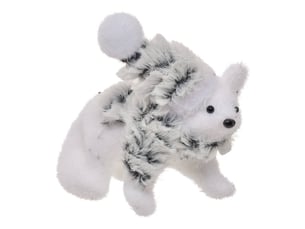 Petit ours ski 14x6x15cm blanc