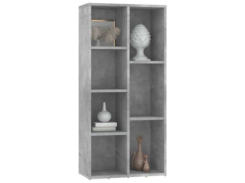  Bibliothèque, meuble de rangement salon gris béton 50x25x106 cm bois d’ingénierie  - Conforama C