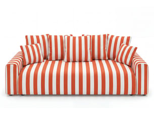 Canapé droit convertible CASANOVA  3 places Tissu orange