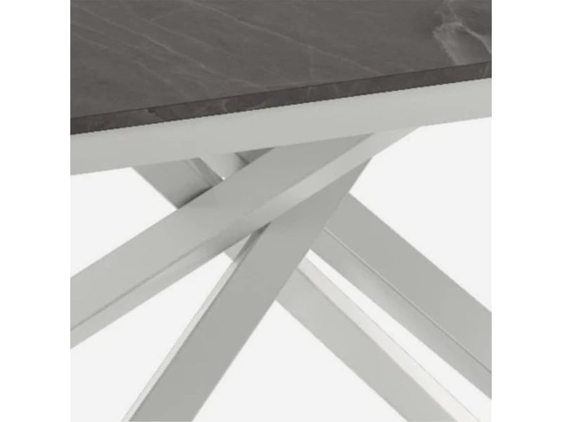  Table extensible en mélaminé structure blanche 140190x90 pluto - anthracite  - Conforama E