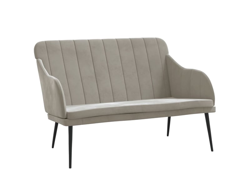  Banc chambre, banc de lit gris clair 110x76x80 cm velours shl44669  - Conforama A