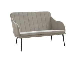 Banc chambre, banc de lit gris clair 110x76x80 cm velours shl44669
