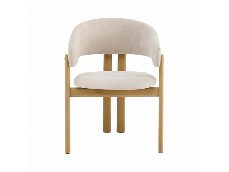  Ensemble table et chaise, table ronde 120×75cm chêne, 4 chaises modernes, assise confortable, durable, pour salon/café  - Conforama E