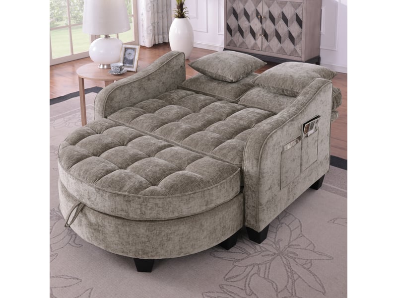  Canapé convertible - canapé-lit 2 en 1 multifonction avec rangement - housse respirante - bois d’eucalyptus - marron  - Conforama D