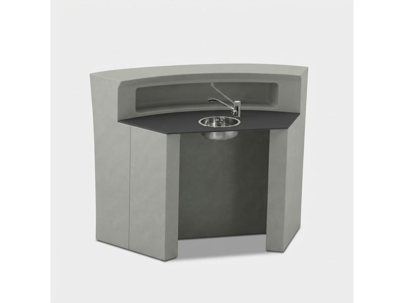 Comptoir de bar professionnel avec évier intégré hangar anthracite - fer - Conforama A