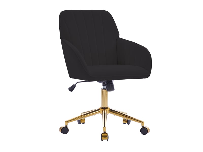  Chaise de bureau pivotante avec hauteur réglable - lpospi - dossier ergonomique, velours - noir  - Conforama A