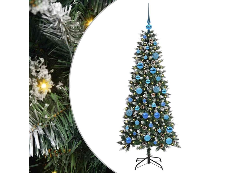  Sapin de noël artificiel, arbre de noël vert 150 cm pvc, plastique et acier shl8983  - Conforama A