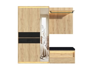 Armoire 6 porte(s) 4 tiroir(s) MODFU coloris bois clair largeur 200 cm