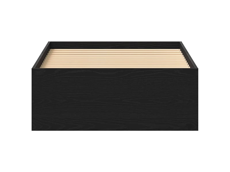  Lit simple- lit adulte -  cadre de lit sans matelas en chêne noir 100x200 cm bois d'ingénierie  - Conforama D