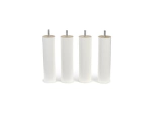 Pieds bois 25 cm blanc - 4 pieds pour sommier non métalique à visser – compatibles sommier tapissier, robustes, gain de place et entretien facile