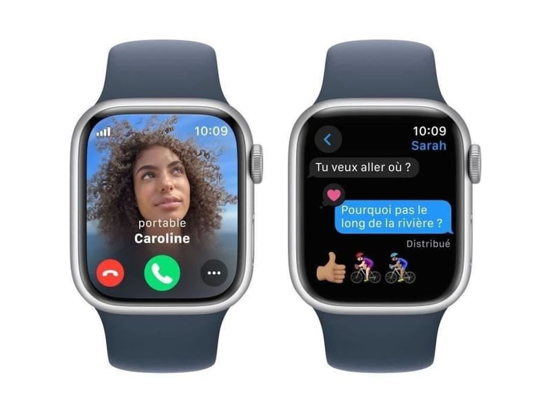  Montre connectee gps cellular 41mm aluminium argent bracelet sport storm blue ml  - Conforama D