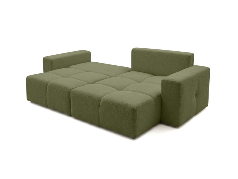Celine - canapé d'angle convertible et réversible 4 places en bouclette - Conforama C
