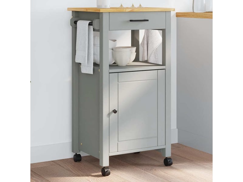  Desserte de cuisine, chariot de rangement monza 48x40x88,5 cm bois massif de pin shl92678  - Conforama B
