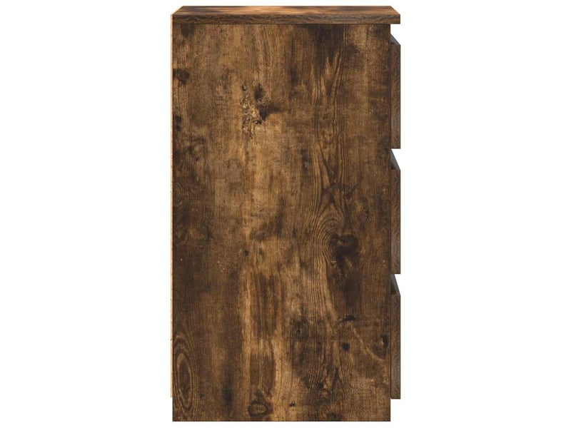  Lot de 2 tables de chevet - cabinet de chevet - table de nuit chêne fumé 40x35x62,5cm bois d'ingénierie  - Conforama E