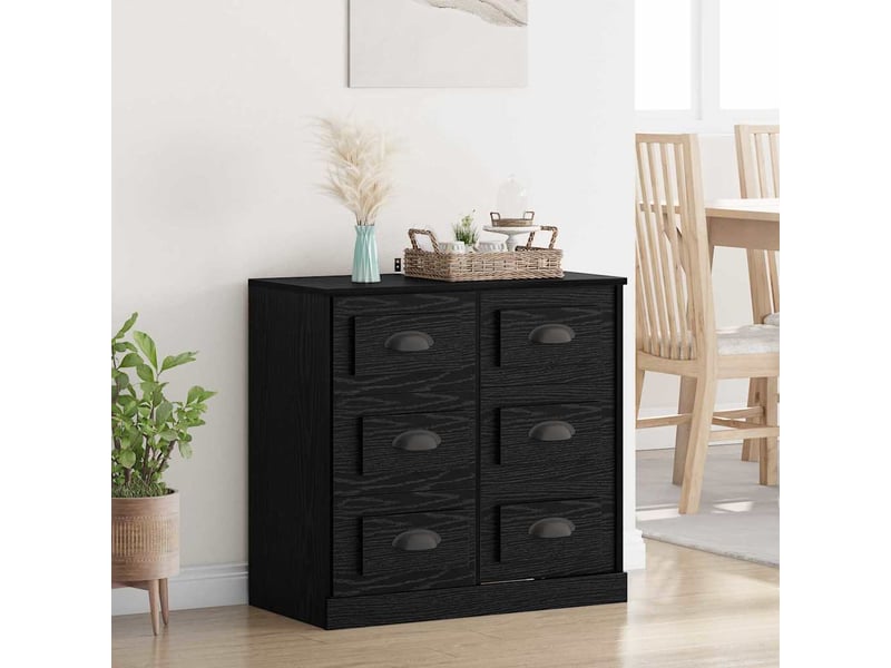  Buffet - bahut - meuble de rangement chêne noir 70 x 35,5 x 67,5 cm bois d'ingénierie  - Conforama B