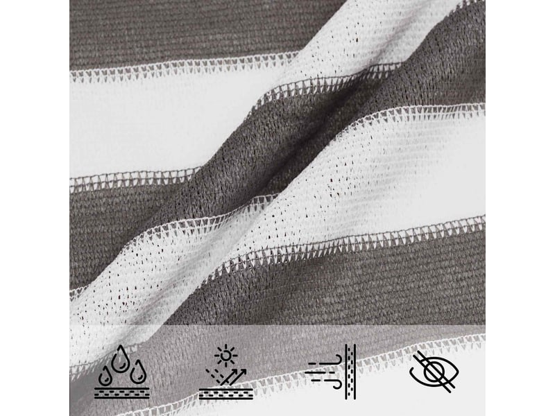  Voile d'ombre - voile d'ombrage - voile parasol 6 x 7 m hdpe rectangulaire gris clair et blanc  - Conforama D