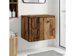 Cabinet salle de bain mural, meuble de rangement bois ancien 62.5x44.5x50 cm