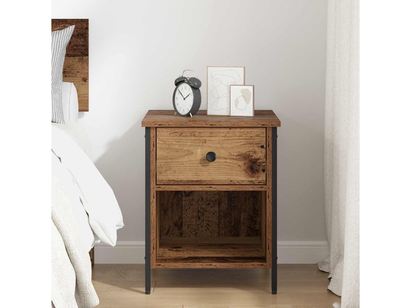  Table de chevet - cabinet de chevet - table de nuit bois ancien 40 x 42 x 50 cm bois d'ingénierie  - Conforama C