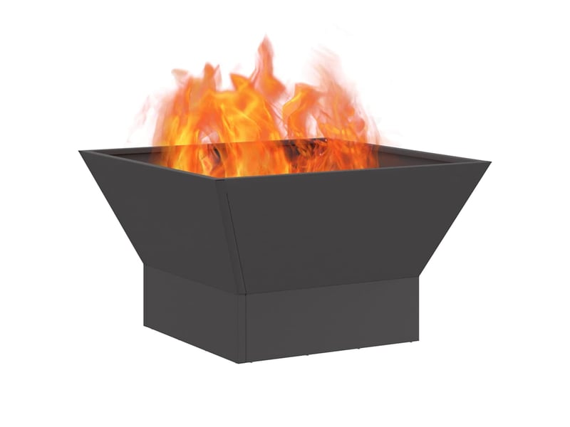  Brasero exterieur, foyer camping noir 60x60x35 cm acier patiné  - Conforama C