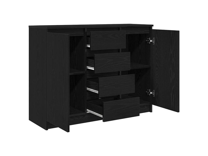  Buffet - bahut - meuble de rangement avec tiroirs chêne noir 100,5x35x76 cm bois d'ingénierie  - Conforama E