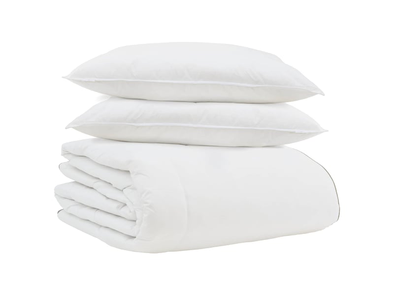  Duvet d'hiver avec oreiller 3 pièces - couette blanc plume de canard  - Conforama A