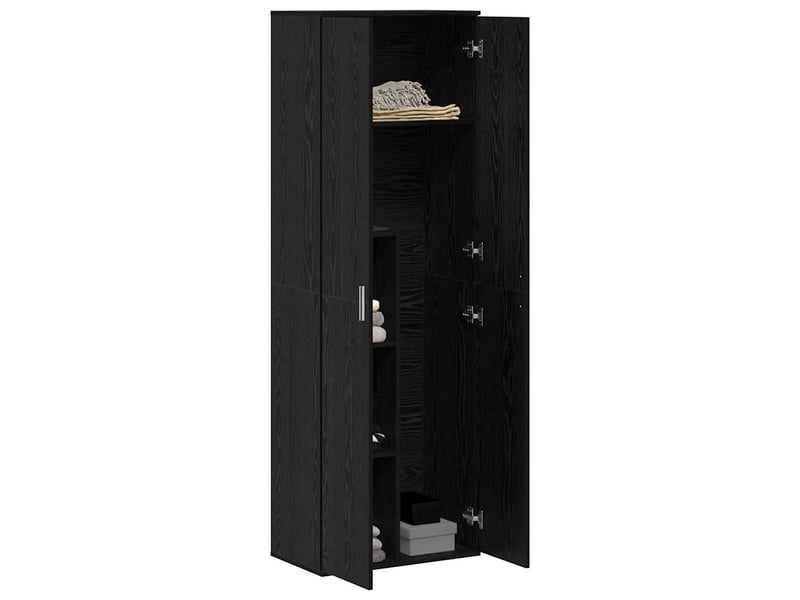  Highboard, meuble de rangement salon 60 x 35 x 180 cm bois d'ingénierie chêne noir  - Conforama C
