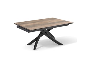 Table extensible 180 à 260 cm céramique effet bois pied entrecroisé - texas 11