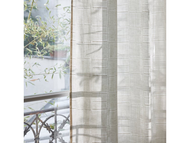  Rideau en jacquard géométrique effet naturel nikos 23412 - Conforama D