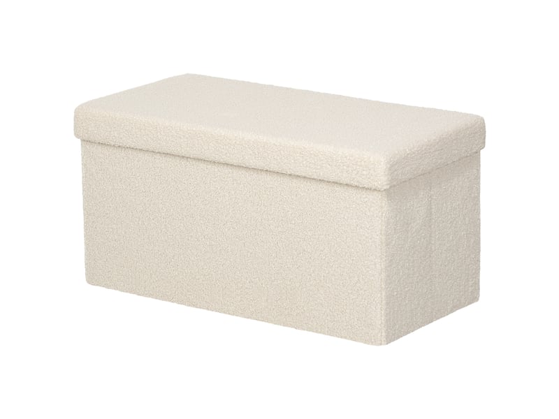  Banc coffre de rangement pliable en mdf blanc crème 76 x 38 x 38 cm  - Conforama B