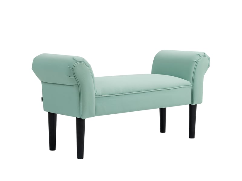  Banc entrée bout de lit rembourré pour chambre à coucher, tissu à voile, vert, 102 x 36 x 51 cm  - Conforama A