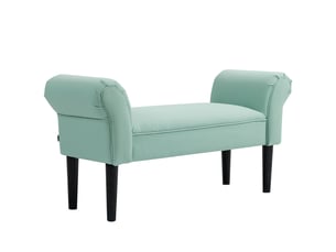 Banc entrée bout de lit rembourré pour chambre à coucher, tissu à voile, vert, 102 x 36 x 51 cm