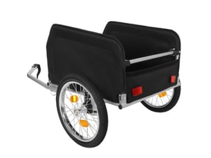 Remorque vélo cargo 129x66x61 cm – noir et gris – pliable, housse étanche amovible, charge 40 kg