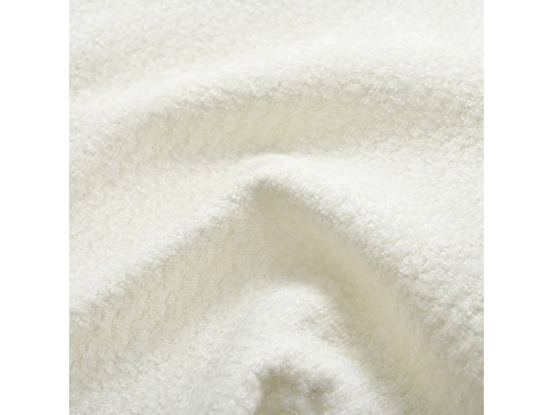 Canapé d'angle en chenille beige 222 5x154 5x76.5 cm avec ottomane 3 places 1 pouf salon appartement - Conforama E