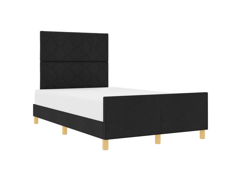  Lit double- lit adulte -  cadre de lit avec tête de lit noir 120 x 190 cm tissu  - Conforama A