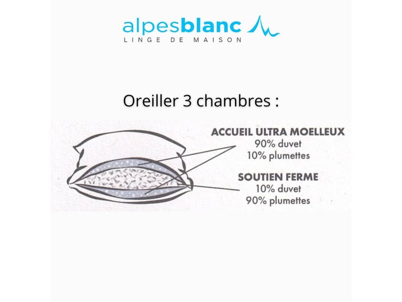  Oreiller valan double couches en plumes et duvet - fabrication française - ultra moelleux - souple ou plat  - Conforama D