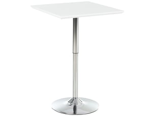Table de bar réglable 60x60 cm blanche cravdom