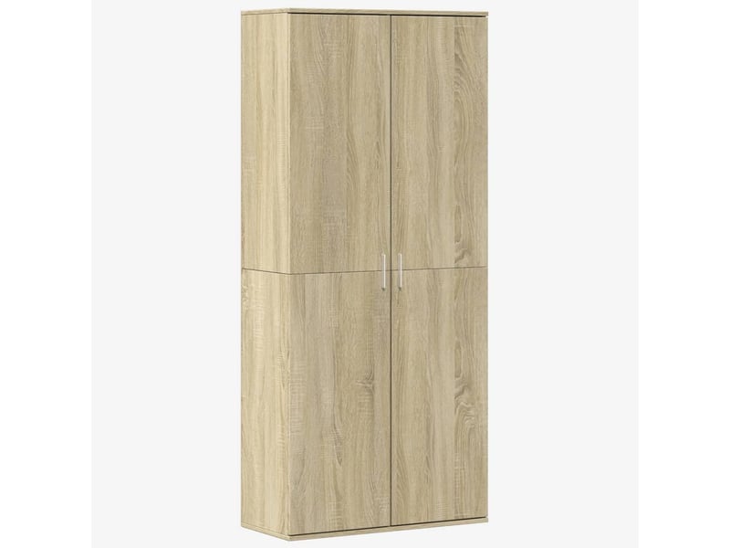 Buffet haut, meuble de rangement salon chêne sonoma 80x35x180 cm bois d'ingénierie - Conforama A