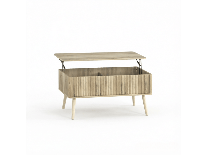  Table basse relevable moderne plateau réglable en hauteur style élégant rangement  - Conforama A