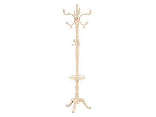 Portemanteau en bois massif blanc de 195 cm avec pieds antidérapants