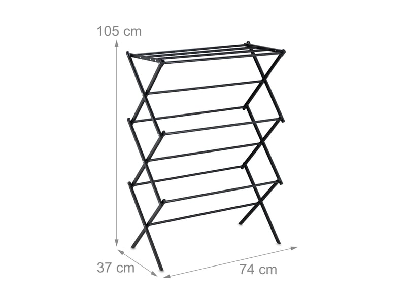  Étendoir à linge pliable peu encombrant pratique 105 x 74 x 37 cm en acier blanc 13_0016941  - Conforama A