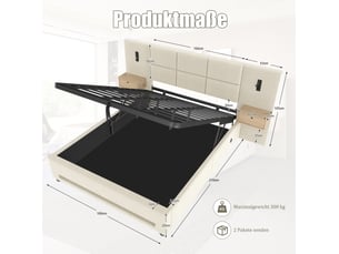 Sommier coffre 180x200 cm BEAUNIV 12 latte(s) vendu avec sommier,sans matelas
