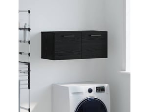 Meuble mural salon 80 x 36.5 x 35 cm bois d'ingénierie chêne noir shl6496