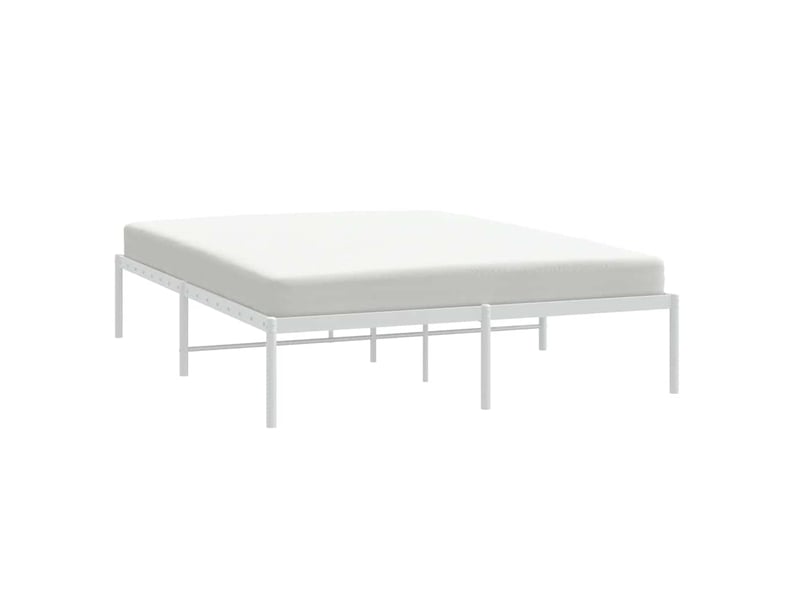  Lit double- lit adulte -  cadre de lit métal sans matelas blanc 140x200 cm  - Conforama C