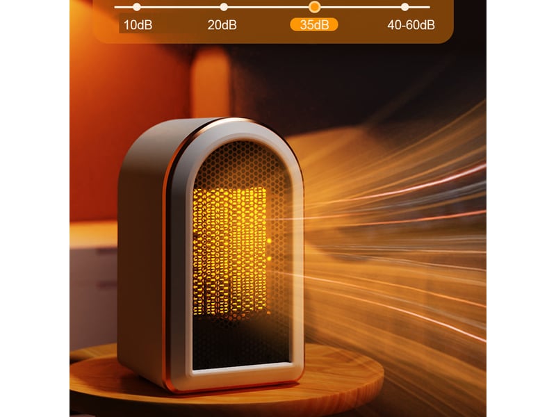  Chauffage électrique 1200 w, chauffage en céramique ptc avec thermostat, 2 réglages de température, idéal pour le salon, la chambre et le bureau, noir  - Conforama C