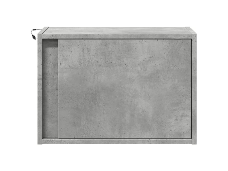  Table de chevet - cabinet de chevet - table de nuit murale avec lumières led gris béton  - Conforama E