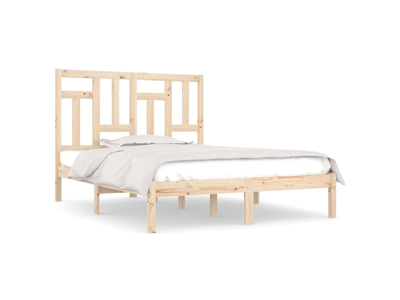  Lit double- lit adulte -  cadre de lit sans matelas 160x200 cm bois massif de pin  - Conforama A