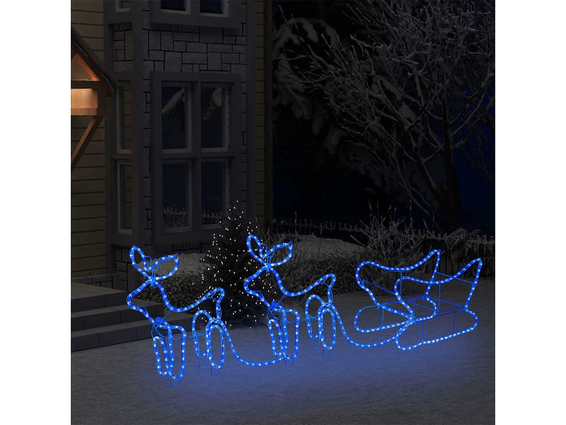  Décoration de noël d'extérieur renne et traîneau 576 led  - Conforama C
