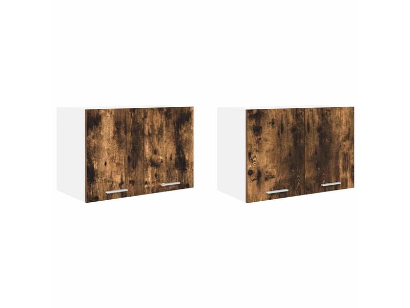  Meuble de rangement, armoire suspendue 2 pcs chêne fumé et blanc bois d'ingénierie shl5060  - Conforama A