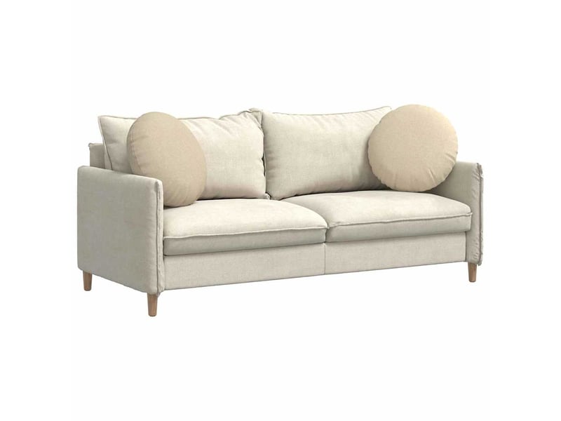 Lot de 2 coussins de siège, coussins décoratifs tissu crème ø50 x 19 cm cf59783 - Conforama C