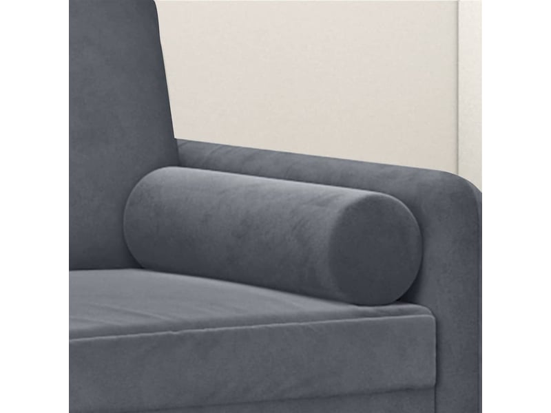  Lot de 2 coussins décoratifs gris foncé ø15x50 cm velours cf60871  - Conforama E